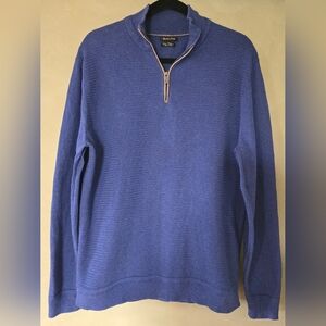 Massimo Dutti | Men's Blue Half-Zip Sweater, Size XXL (Made Small)